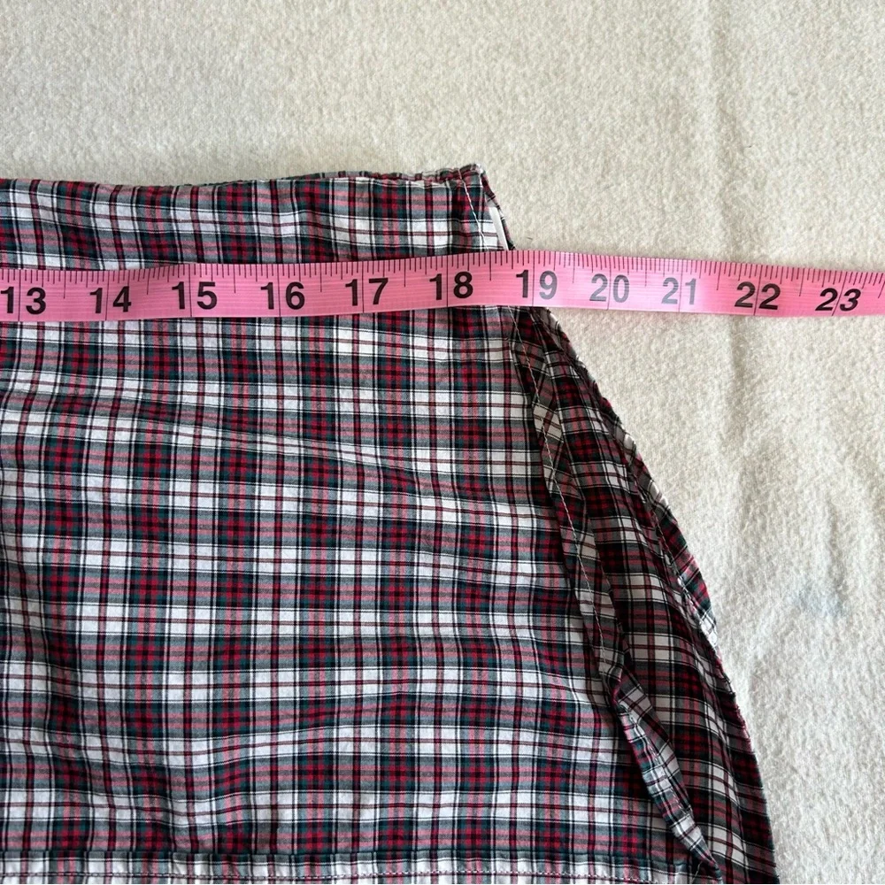 Ralph Lauren Red and White Plaid Button-Down Shirt‎ 100% Cotton Size M 10-12